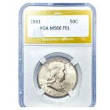 1961 Franklin Half Dollar PGA MS66FBL