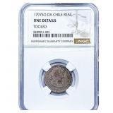 1797 Colonial Spain Silver 1 Real NGC F Details