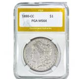 1890-CC Morgan Silver Dollar PGA MS64