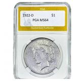 1922-D Silver Peace Dollar PGA MS64