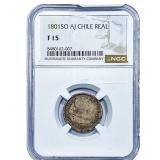 1801 Colonial Spain Silver 1 Real NGC Fine15