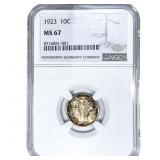1923 Mercury Silver Dime NGC MS67