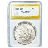 1878 8TF Morgan Silver Dollar PGA MS63