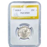 1928-D Standing Liberty Quarter PGA MS64