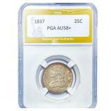 1837 Capped Bust Quarter PGA AU58+