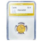 1878 $2.50 Gold Quarter Eagle PGA MS62