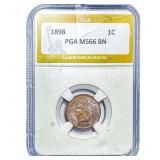 1898 Indian Head Cent PGA MS66BN