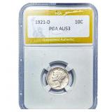 1921-D Mercury Silver Dime PGA AU53