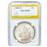 1885-O Morgan Silver Dollar PGA MS66