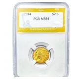 1914 $2.50 Gold Quarter Eagle PGA MS64