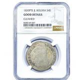 1830-PTS Bolivia Silver 4 Soles NGC Good Details