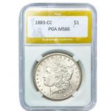1883-CC Morgan Silver Dollar PGA MS66