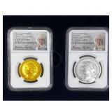 2022 RCM Peace Dollar Set W/Box 1oz Gold&1oz Silve