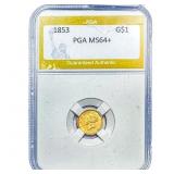 1853 Rare Gold Dollar PGA MS64+