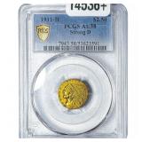 1911-D $2.50 Gold Quarter Eagle PCGS AU58 Strong D