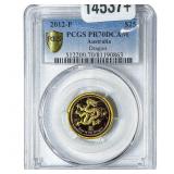 2012-P Australia 1/4oz Gold $25-Dragon PCGS PR70