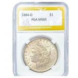 1884-O Morgan Silver Dollar PGA MS65