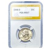 1948-D Washington Silver Quarter PGA MS67