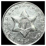 1851 Silver Three-Cent Piece CLOSELY  UNCIRCULATE
