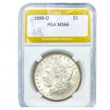 1898-O Morgan Silver Dollar PGA MS66