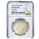 1927 Chile Silver 2 Pesos NGC F Details