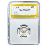 1916 Mercury Silver Dime PGA MS66FB