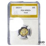 1923-S Mercury Silver Dime PGA MS63+ Toned