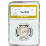 1932-S Washington Silver Quarter PGA MS63