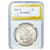 1884-CC Morgan Silver Dollar PGA MS65