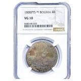 1808 Colonial Spain Silver 4 Reales NGC VG10