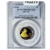 1997W 1/4oz Gold Commemorative $5-FDR PCGS PR69