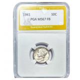 1941 Mercury Silver Dime PGA MS67FB