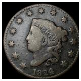 1824 Coronet Head Large Cent NICELY  CIRCULATED