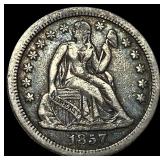 1857-O Silver Seated Liberty Dime NEARLY  UNCIRCU