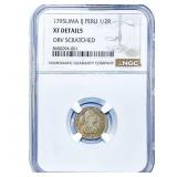 1795 Lima Colonial Spain Silver 1/2 Real NGC XF De
