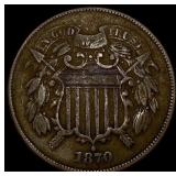 1870 Bronze Two-Cent Piece NEARLY  UNCIRCULATED