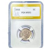 1916 Buffalo Nickel PGA MS65