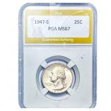 1947-S Washington Silver Quarter PGA MS67