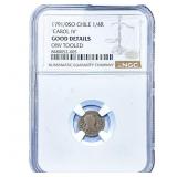 1791 Colonial Spain Silver 1/4 Real NGC G Details