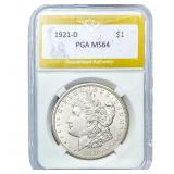 1921-D Morgan Silver Dollar PGA MS64