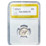 1916-S Mercury Silver Dime PGA MS65FB