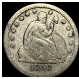 1856-O Silver Seated Liberty Quarter NEARLY  UNCI