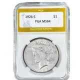1926-S Silver Peace Dollar PGA MS64