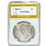 1884-O Morgan Silver Dollar PGA MS64