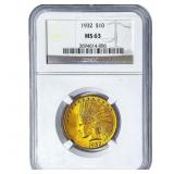1932 $10 Gold Eagle NGC MS63