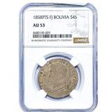 1858-PTS Bolivia Silver 4 Soles NGC AU53