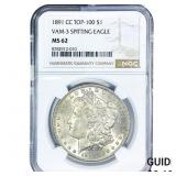 1891-CC Morgan Silver Dollar NGC MS62 VAM-3