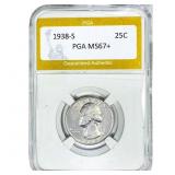 1938-S Washington Silver Quarter PGA MS67+