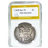 1878 Rev 79 Morgan Silver Dollar PGA Genuine