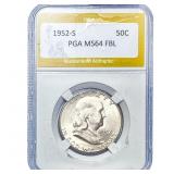 1952-S Franklin Half Dollar PGA MS64FBL